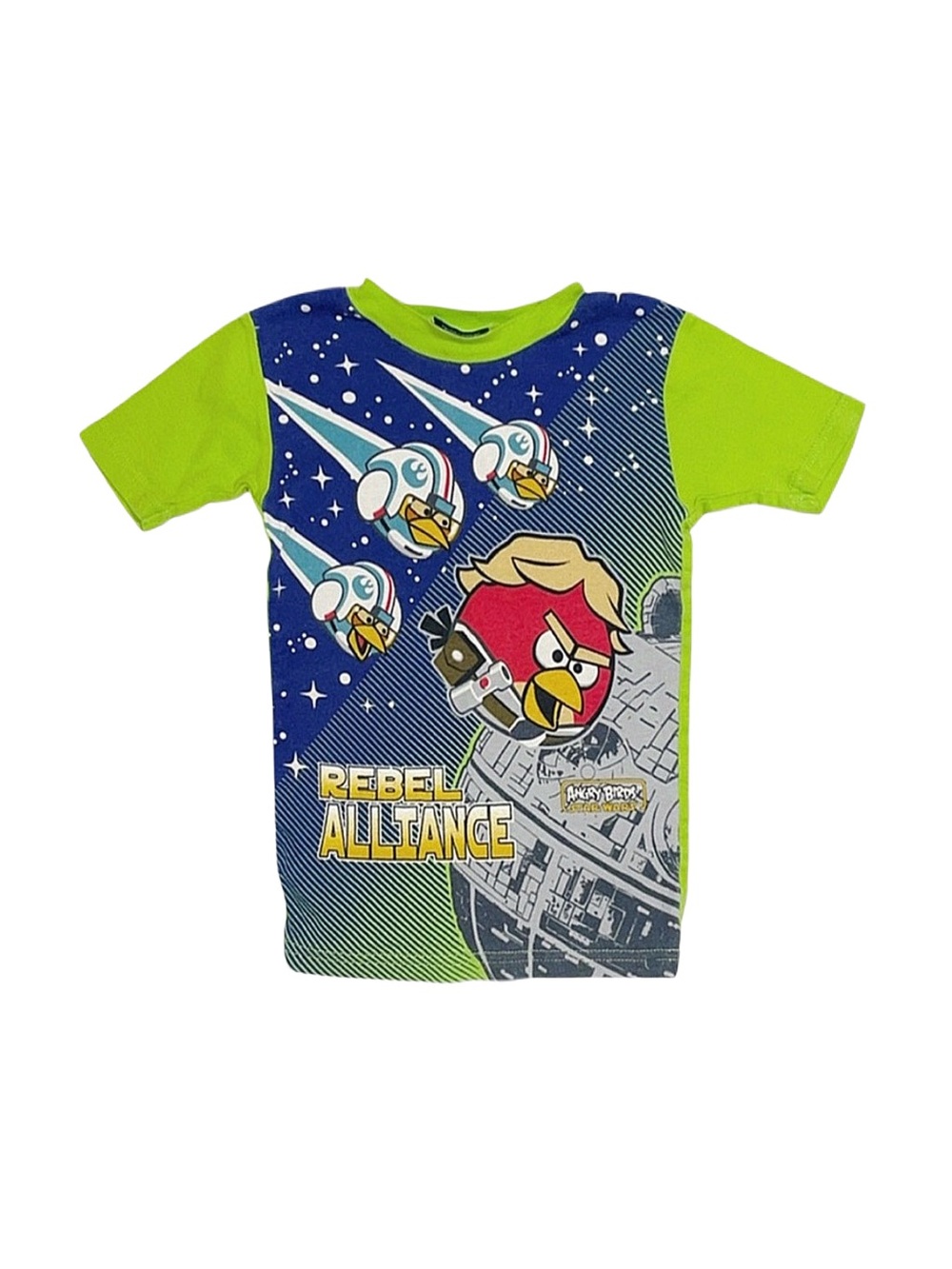 ANGRY BIRDS Boy's Green Star Wars Short Sleeve Pajama Top Size 8